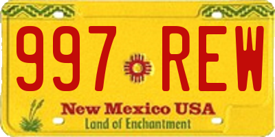 NM license plate 997REW