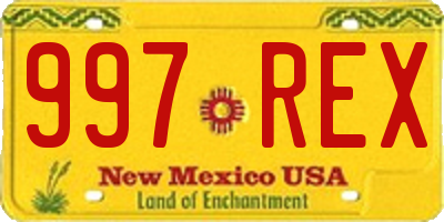 NM license plate 997REX