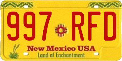 NM license plate 997RFD