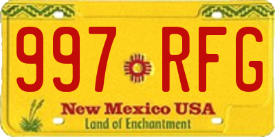 NM license plate 997RFG