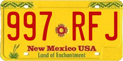 NM license plate 997RFJ