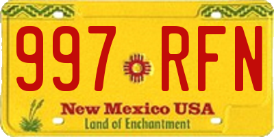 NM license plate 997RFN