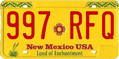 NM license plate 997RFQ