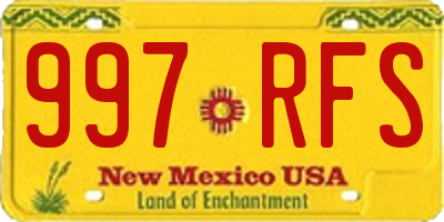 NM license plate 997RFS