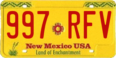 NM license plate 997RFV