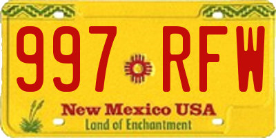 NM license plate 997RFW