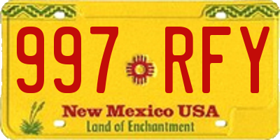 NM license plate 997RFY
