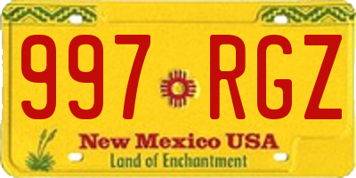 NM license plate 997RGZ
