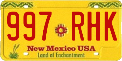NM license plate 997RHK