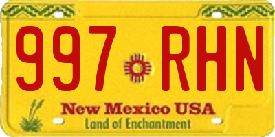 NM license plate 997RHN