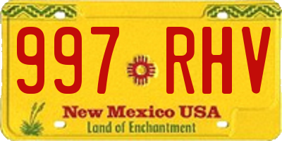 NM license plate 997RHV