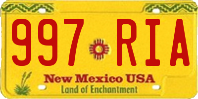 NM license plate 997RIA