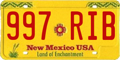 NM license plate 997RIB
