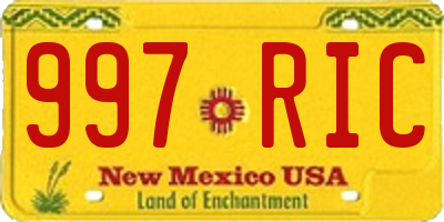 NM license plate 997RIC