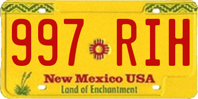 NM license plate 997RIH