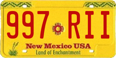 NM license plate 997RII
