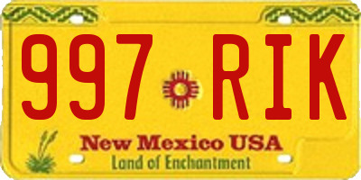 NM license plate 997RIK