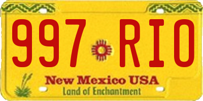 NM license plate 997RIO
