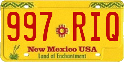 NM license plate 997RIQ
