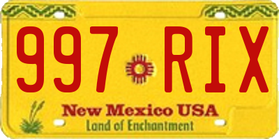 NM license plate 997RIX