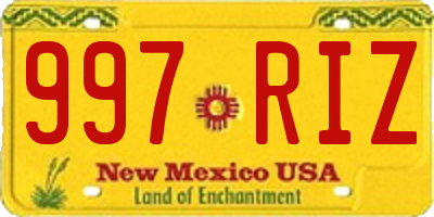 NM license plate 997RIZ