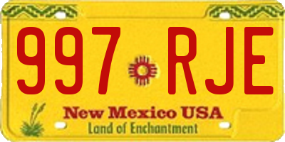 NM license plate 997RJE