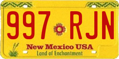 NM license plate 997RJN