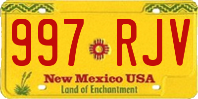 NM license plate 997RJV