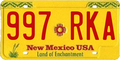 NM license plate 997RKA