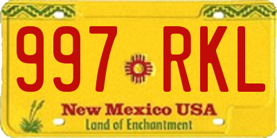NM license plate 997RKL