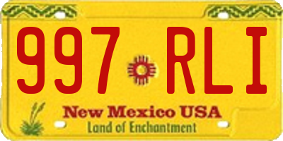 NM license plate 997RLI