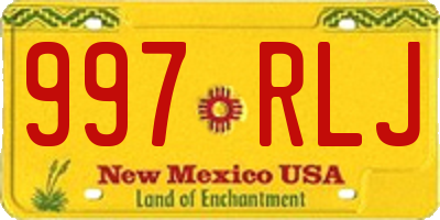 NM license plate 997RLJ