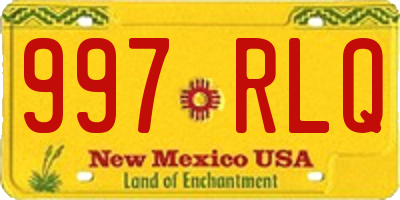 NM license plate 997RLQ