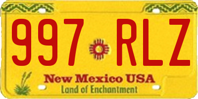 NM license plate 997RLZ