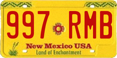 NM license plate 997RMB