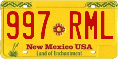 NM license plate 997RML