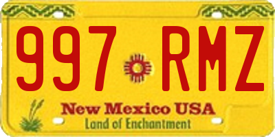 NM license plate 997RMZ