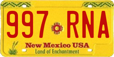 NM license plate 997RNA
