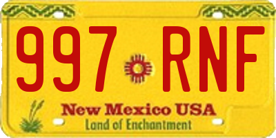 NM license plate 997RNF