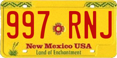 NM license plate 997RNJ