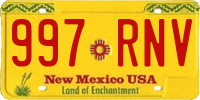 NM license plate 997RNV