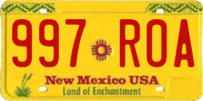 NM license plate 997ROA