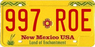 NM license plate 997ROE