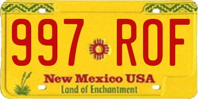 NM license plate 997ROF
