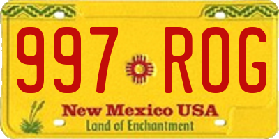 NM license plate 997ROG