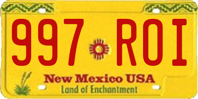 NM license plate 997ROI