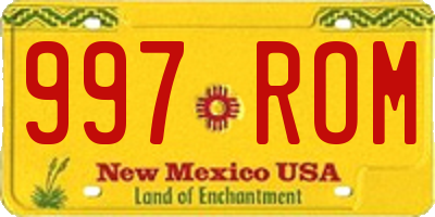 NM license plate 997ROM