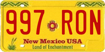 NM license plate 997RON