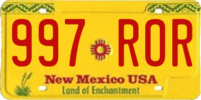 NM license plate 997ROR
