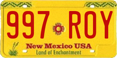 NM license plate 997ROY